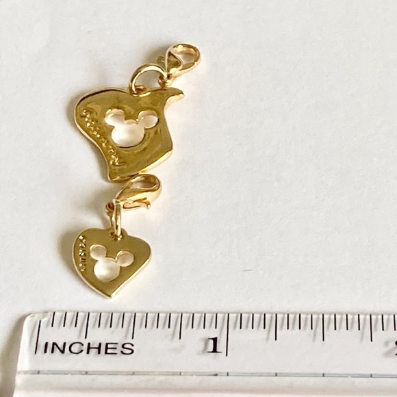 Vintage Mickey Mouse Heart Charm Zipper Pull Purse Clip On Signed Mommy & Me - Picture 8 of 10